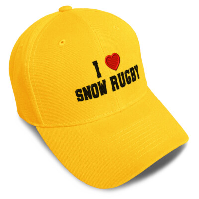 Baseball Cap I (Love) Snow Rugby Red Heart Sports Lovers Snow Rugby Lovers