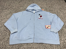 NEW Walt Disney World Hoodie Adult 3X 3XL Blue Mickey Mouse Parks Full Zip Logo