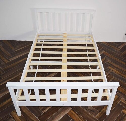3FT Single Solid Pine Wood Bed Frame White Wooden Furniture Shaker Style Bedroom - Picture 12 of 12