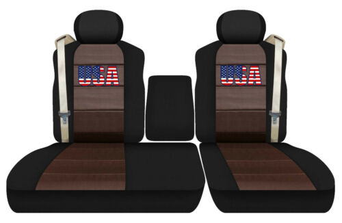 Funda de asiento delantera para camioneta se adapta a FORD F150 2001-2003 40/60 con consola bandera de EE. UU. - Imagen 3 de 3