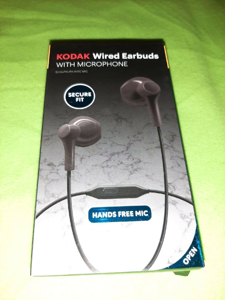 Kodak Wired Earbuds with Microphone Black