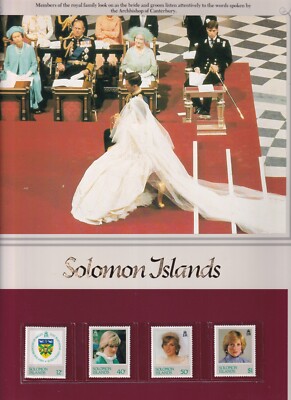 Prince Charles & Princess Diana Royal Wedding Philatelic Panels Solmon Islands