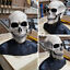 thumbnail 5 - Halloween Full Head Skull Mask Helmet With Movable Jaw Party Latex Prop Headgear