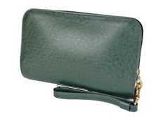 LOUIS VUITTON Taiga Green Leather Baikal M30182 Accessories Clutch Bag France