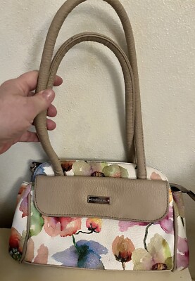 Kim Rogers Purse Handbag Double Handle Floral Faux Leather