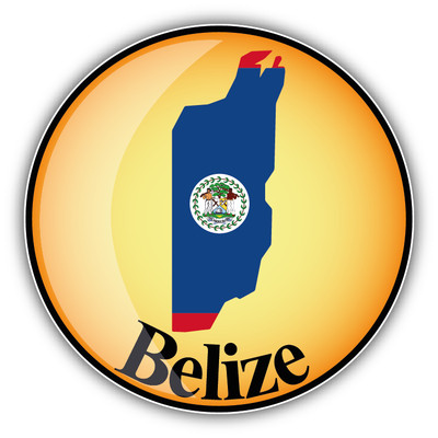 Belize Map Flag Glossy Label Car Bumper Sticker Decal 5'' x 5''