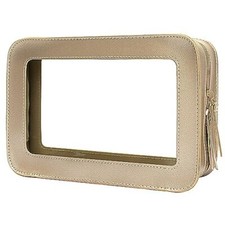 LETGO Clear Makeup Bags, TSA Approved Toiletry Bag with Zipper, Clear O-Gold