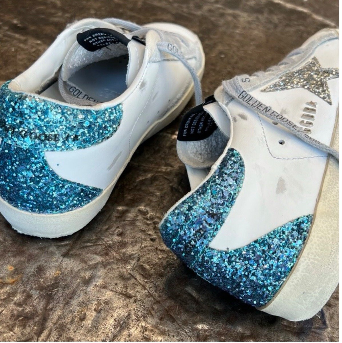★Golden ★ Superstar Blue Tab Sneakers White Silver GM Women's blue and white Super-Star sneakers | Golden Goose