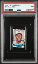 AWESOME PSA 7 NM HANK AARON HOF 1974 TOPPS STAMPS GRADED VINTAGE MLB *TPHLC-6077