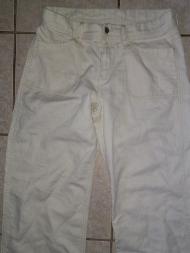Patagonia Rhythm Pants Women’s Size 10x30 Hemp Blend Beige Denim Wide Leg - Picture 2 of 11