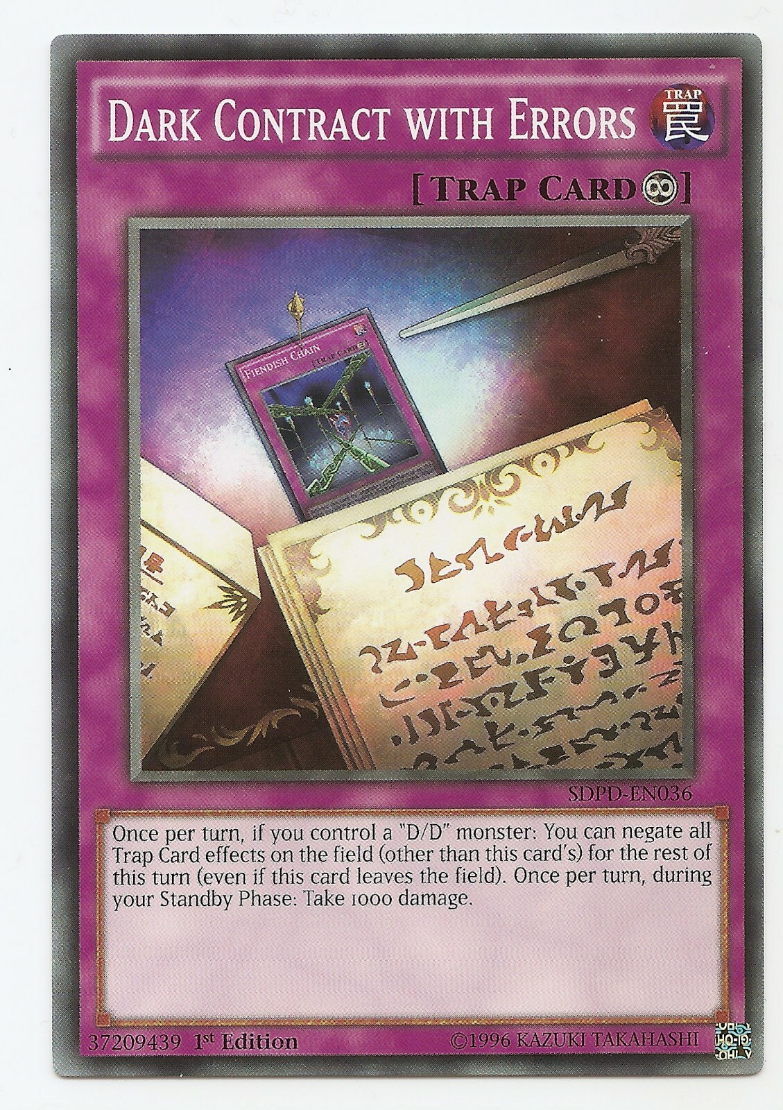 Dark Contract with Errors SDPD-EN036 Yu-Gi-Oh Card 1st Edition New