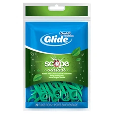 Oral-B Glide Complete 75 DENTAL FLOSS PICKS with Scope Outlast LONG LASTING MINT