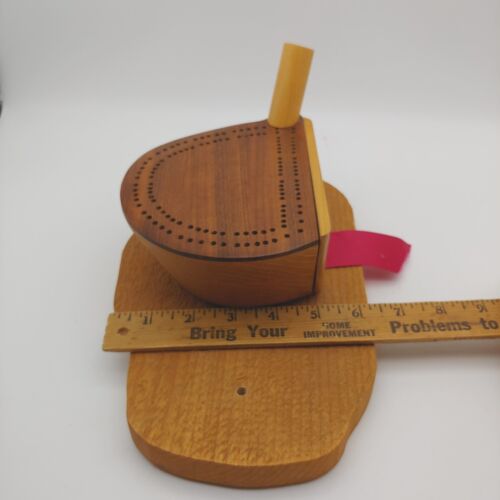 Handmade Solid Wood Golf Themed Cribbage Board - 10" Novelty Decorative USA - Picture 3 of 10