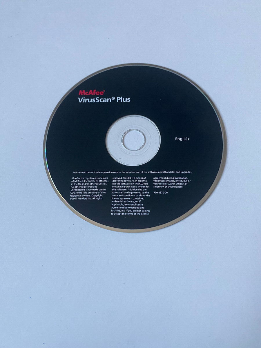 McAfee virusScan Plus 2007 CD-Rom CD PC 770-1370-00 Reference 