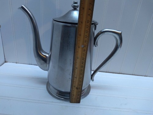 Brandware Stainless 2 Qt Coffee Tea Pot 10 Cup Kettle Carafe Hinged Lid Japan - Picture 6 of 8
