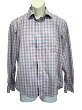 George Pink/Blue Plaid Long Sleeve Button Up Shirt Size Small 34-36 