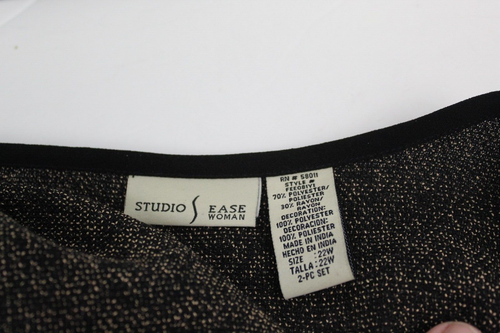 Studio Ease Women's Blazer Jacket Brown and Black Size 22W - Picture 3 of 4