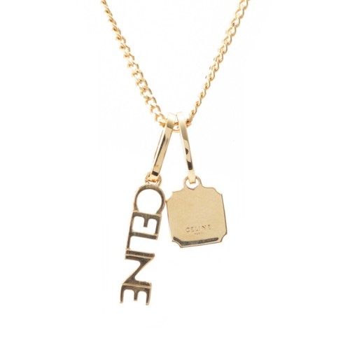 CELINE Gold Plated Logo initial separable Necklace Accessories gold - Picture 2 of 9