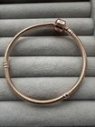 Pandora S925 Classic Square Rosegold Schnalle Schlangenkette Bettelarmband 17 cm