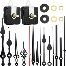 DIY Clock Repair Kit 2 Sets Sweep Silent Clock Movement 5 Sets Metal Hands