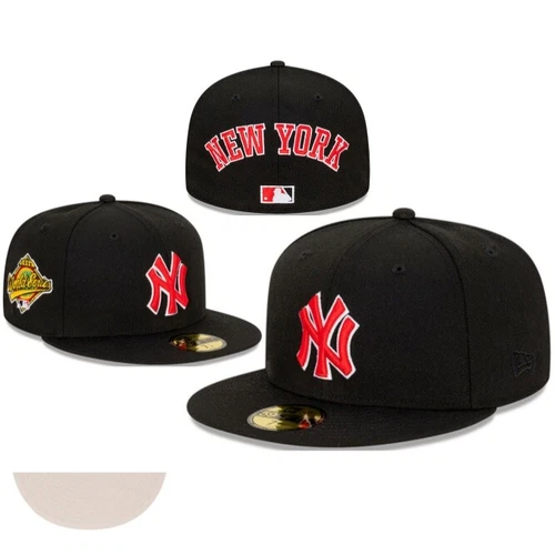New York Yankees Fitted Hat Embroidered Baseball Cap Sonnenhut Flat Brim Cap - Bild 5 von 39