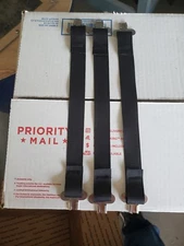 Bullard hard hat liner suspension one set of 3 black straps and clips . 