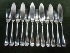 Vintage 6 Setting Viners & Hall Fisheaters Set Old English pattern EPNS