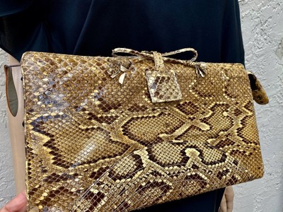 snake print clutch