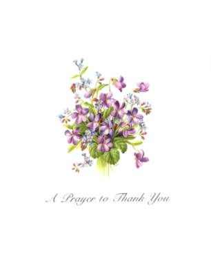 A Prayer To Thank You Purple Forget Me Not Garden Flowers Note Cards - Set of 2
