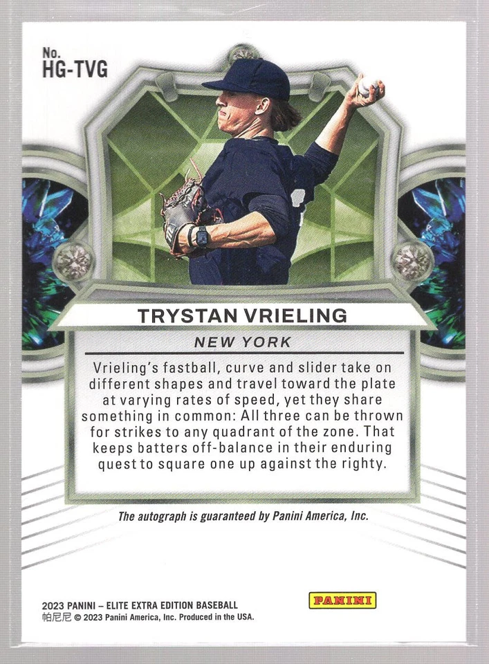 * 2023 Panini Elite Extra Edition - Hidden Gems Blue Signatures TRYSTAN VRIELING - Image 2 of 2