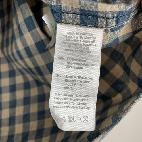 J Crew Flex Washed Herren grün braun kariert Knopfleiste Hemd Slim Fit Größe XL - Bild 3 von 5
