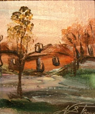 European oil painting impressionist landscape signed