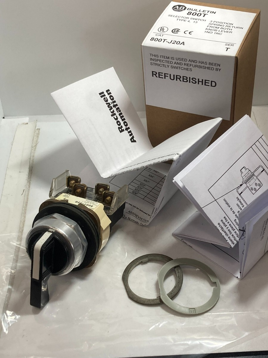 ALLEN BRADLEY 800T-J20A SEL SWITCH 3 POS SPR RET FROM BOTH