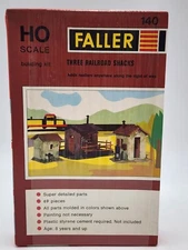 NIB Faller HO Three Railroad Shacks Kit- Complete #140