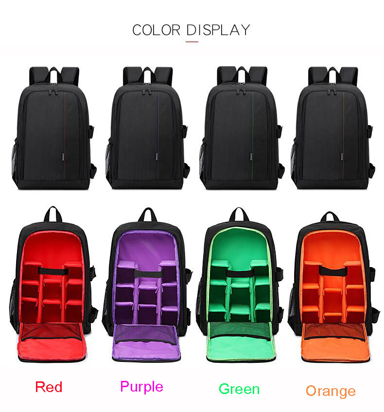 HUWANG DSLR Photo Camera Soft Bag Digital Laptop Backpack Pocket and