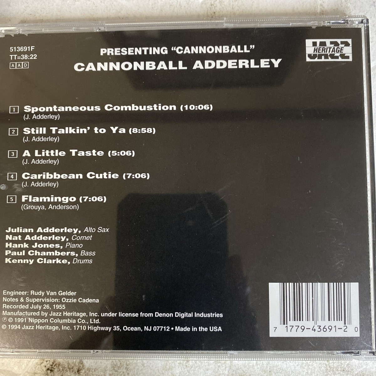 Julian Cannonball Adderley (1994 Jazz Heritage) Music CD NEAR MINT
