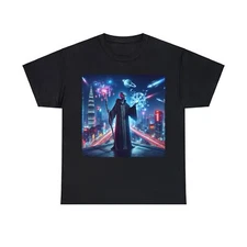 Unisex Adult T-Shirt Alien Sorcerer Futuristic City Sci-Fi Magic Mystic Weird