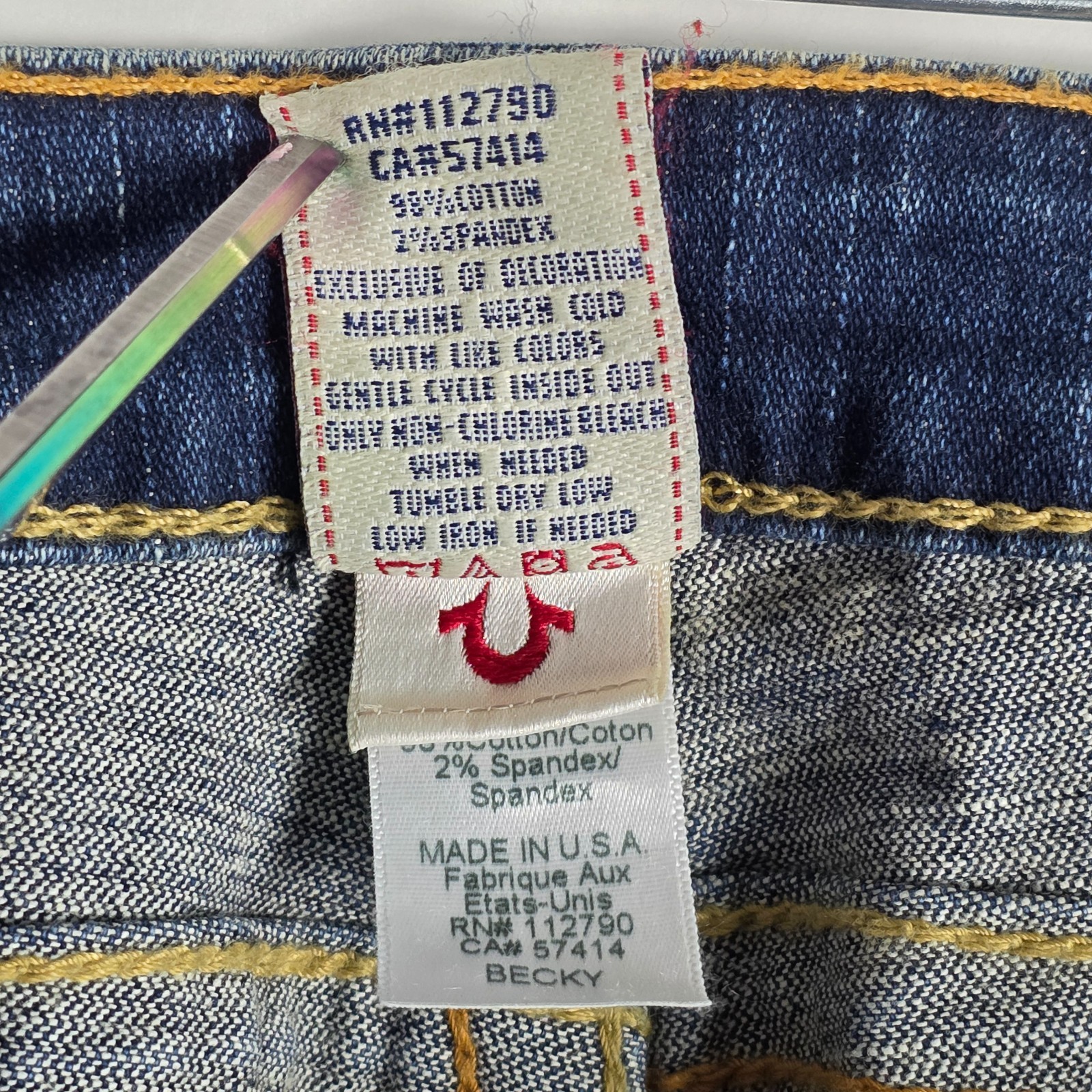 True Religion Becky Bootcut Mid Rise Flap NWT Womens Size 27 Blue Denim Jeans thumbnail 8