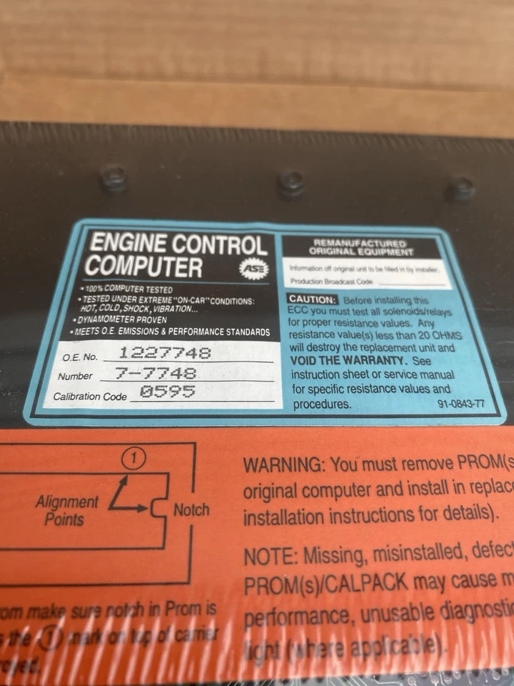 Cardone Engine Control Computer / Module ECM 77-7748 Remanufactured Sealed - Image 3 of 4