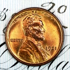 * 1921-P * SUPERB+ BLAZING RED GEM BU MS LINCOLN WHEAT PENNY * FROM COLLECTION