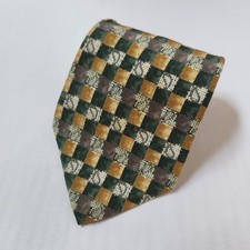 Vintage Chaps Ralph Lauren Mens Neck Tie Silk Foulard Geometric USA Made Multi