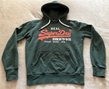 Superdry Japan Pullover Hoodie DRK Green Orange sz S UNDFTD sweater vintage Y2K