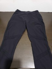 Athleta Black Stretch Nylon Blend Tight Leggins Activewear Four Zip Pockets 10