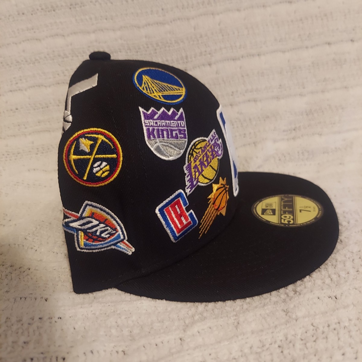 FCRB ✖️ NEWERA EMBLEM 59FIFTY CAP 7 1/4 New Era NBA All Over Logo Patch All Star 59Fifty Fitted Hat