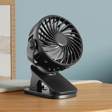 USB Rechargeable Mini Cooling Fan Clip On Desk Table Office Stroller Camping Gym
