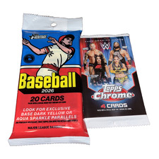 2026 Topps Heritage Baseball 20 Card Fat Pack &2026 WWE Topps Chrome 4 Card Pack