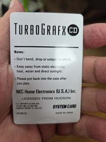 TG16 - Turbografx 16 TG-16 CD System Card - US Version - Tested And Working 