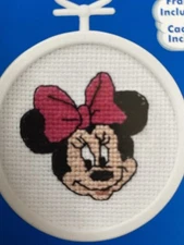 Disney Minnie Mouse Counted Cross Stitch Pattern 2.5” Round