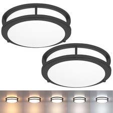 2 Pack Black Ceiling Light, 10 Inch Flush Mount LED Ceiling Light Fixture - M...