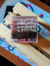 Slip Pure Silk Hair Ties in Black, Pink, and Caramel 6 Scrunchies